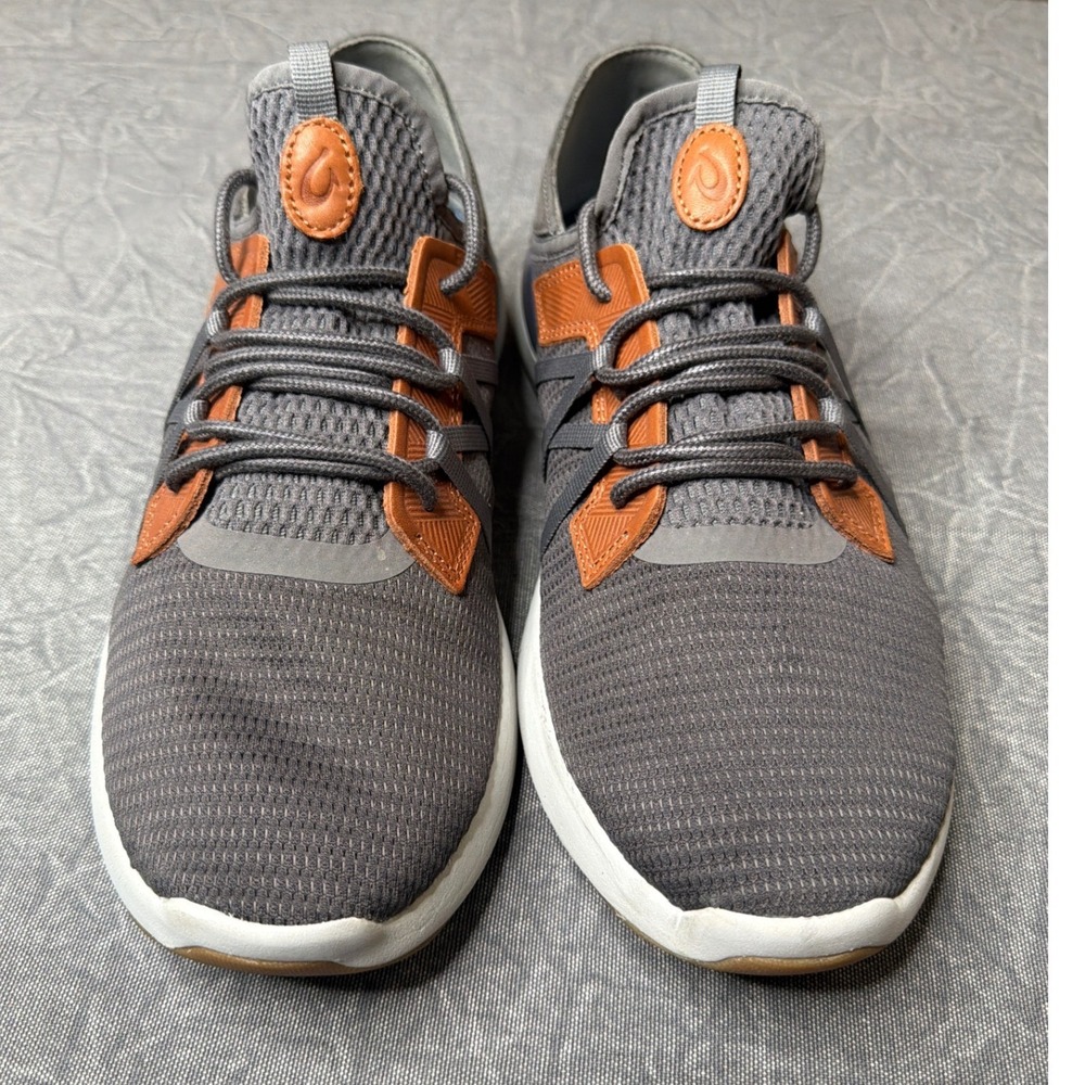OluKai Sneakers Mens 11 Mio Li Pavement Grey Orange 10440-PVVI Drop-in Heel - Picture 2 of 8